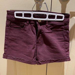 High rise burgundy shorts